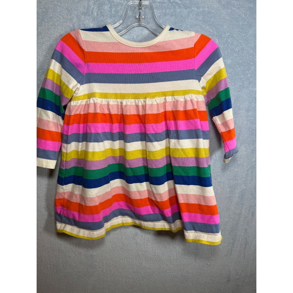 Baby Boden cotton Multi Stripe Rainbow Dress PRIDE Size 12-18 months--86 cm--EUC